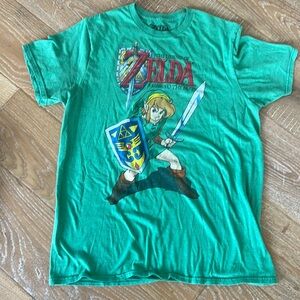 Legend of Zelda Distressed Graphic Short Sleeve Tee Shirt Size Medium